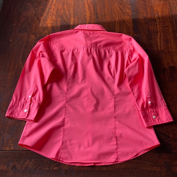 J Crew Haberdashery Stretch Cotton Shirt Vibrant Coral Size Large EUC - Picture 6 of 12